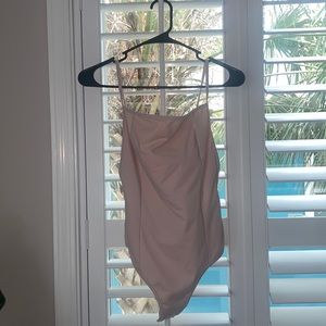 Free people pink bodysuit size small